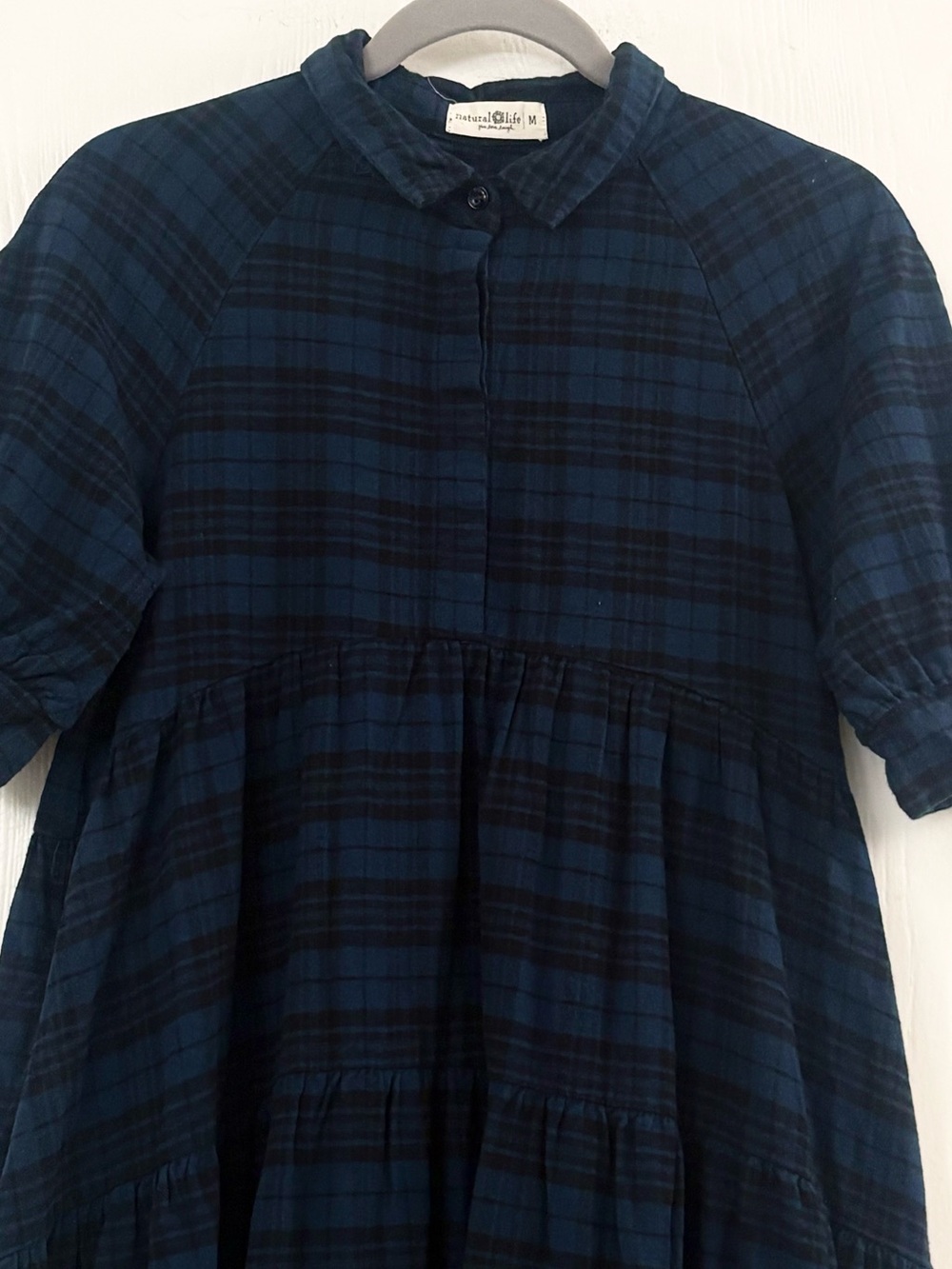 NATURAL LIFE Rebecca Tiered Cotton Blend Flannel Women’s Midi Dress Size M - Picture 5 of 12